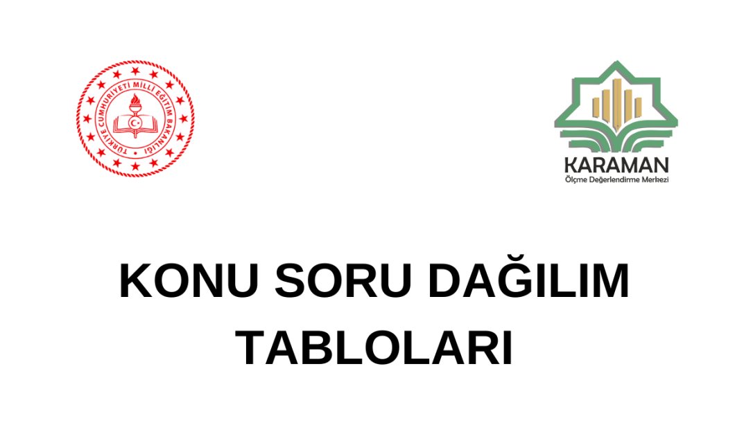 2024-2025 Eğitim Öğretim Yılı 1. Dönem Konu Soru Dağılım Tabloları